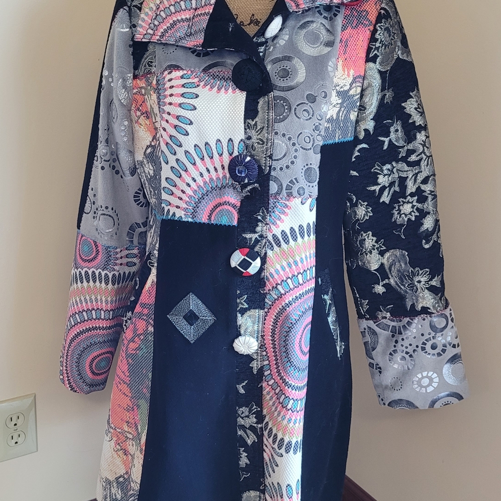 Adore Multicolor Patchwork Coat